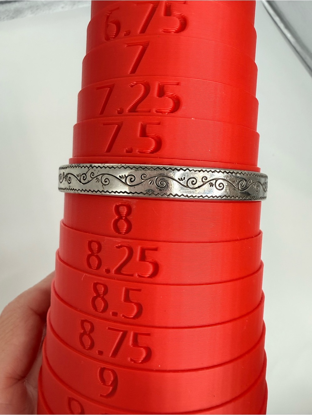 Brighton Canal Etched SIlver tone Round Bangle Bracelet - Picture 4 of 5